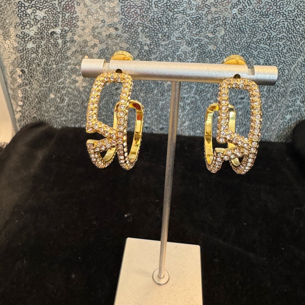 Valentino Elegant Gold and Silver Hoop Earrings